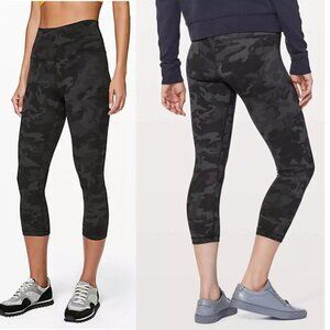 Lululemon Align Crop 21" Incognito Camo Black Gray Camo Leggings 37232
